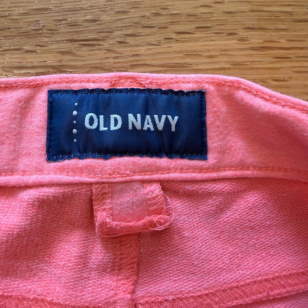 Cat & Jack Navy Denim and Coral Pink Knit Girls' Shorts Set - Picture 5 of 7